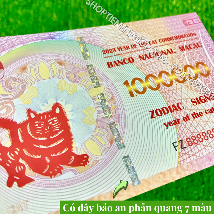 Tiền Lì Xì 1 Triệu Dola Macao Hình Con Mèo - SP005941